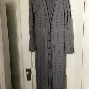 Altar'd State Long Gray Button Up Sweater Small